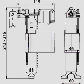SANIT Hydraulisches Füllventil für Friatec Spülkasten