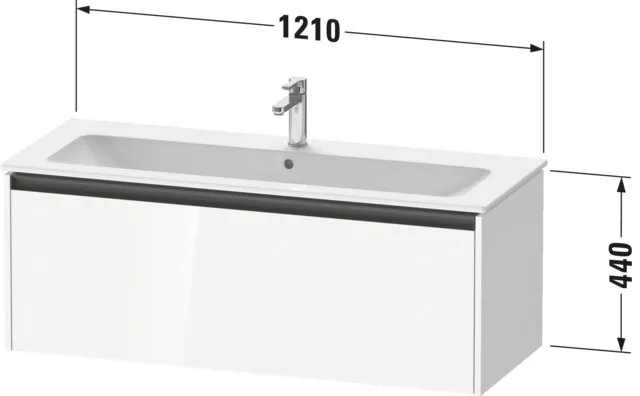 Duravit Waschtischunterschrank wandhängend „Ketho.2“ 121 × 44 × 48 cm Basalt Matt