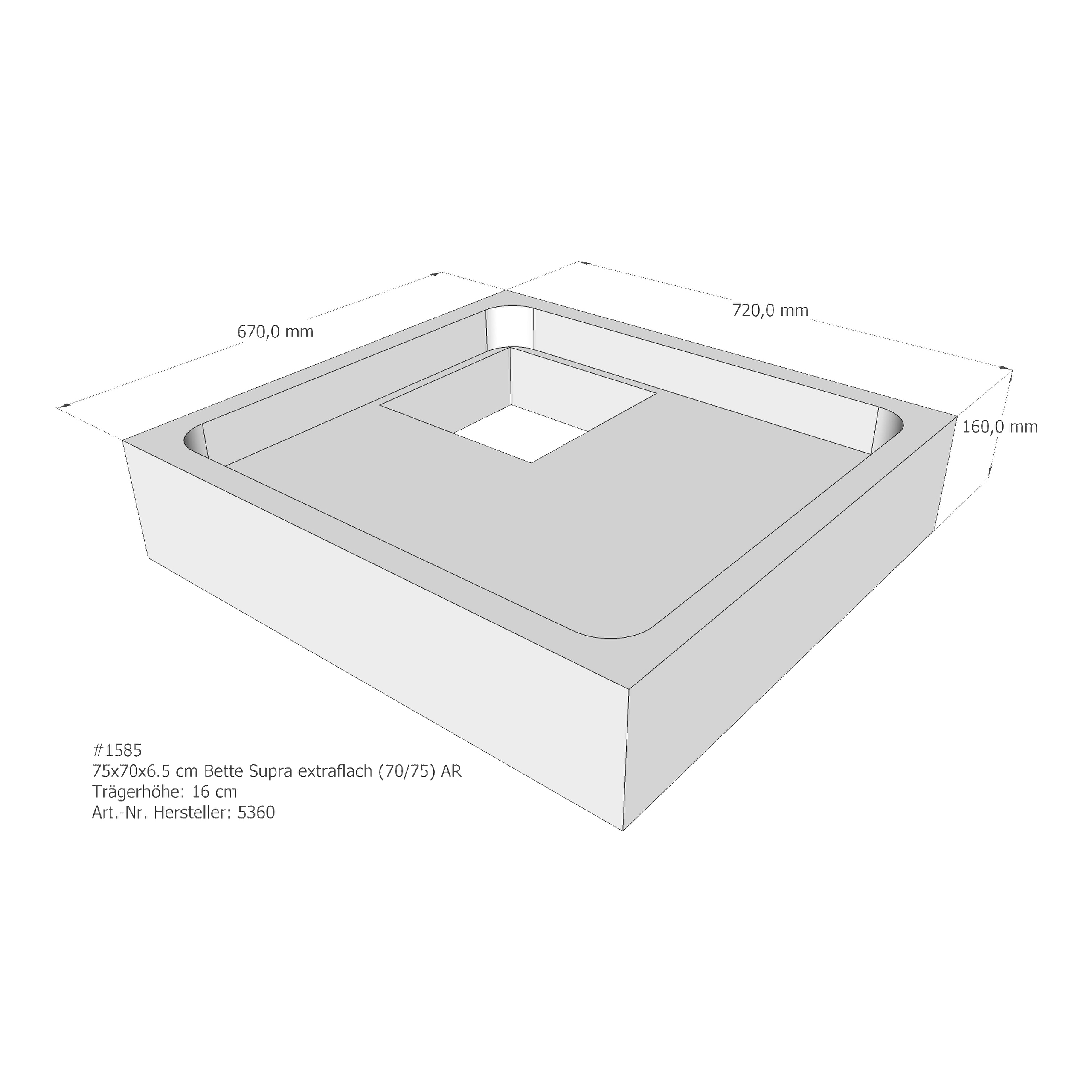 Duschwannenträger für Bette Supra (extraflach) 75 × 70 × 6,5 cm Breite: 70 cm / Länge: 75 cm Duschwannenträger für Bette Supra (extraflach) 75 × 70 × 6,5 cm Breite: 70 cm / Länge: 75 cm