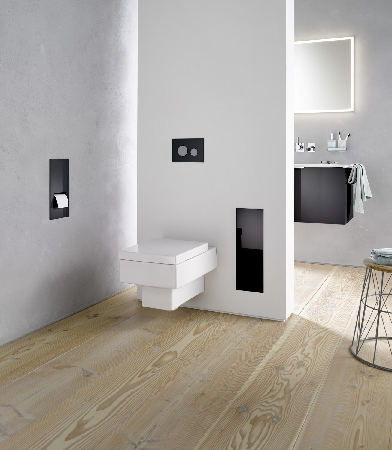 emco Toilettenbürstengarnitur-Modul „asis module 2.0“ 17 × 49,7 × 15,62 cm in schwarz