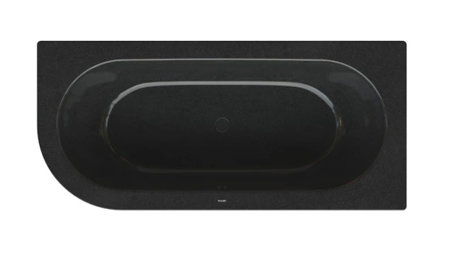 Bette BetteSilhouette Badewanne 2-Sitzer, Eck, Sonderform, 1850x850x420 mm, Midnight, glasierter Titan-Stahl