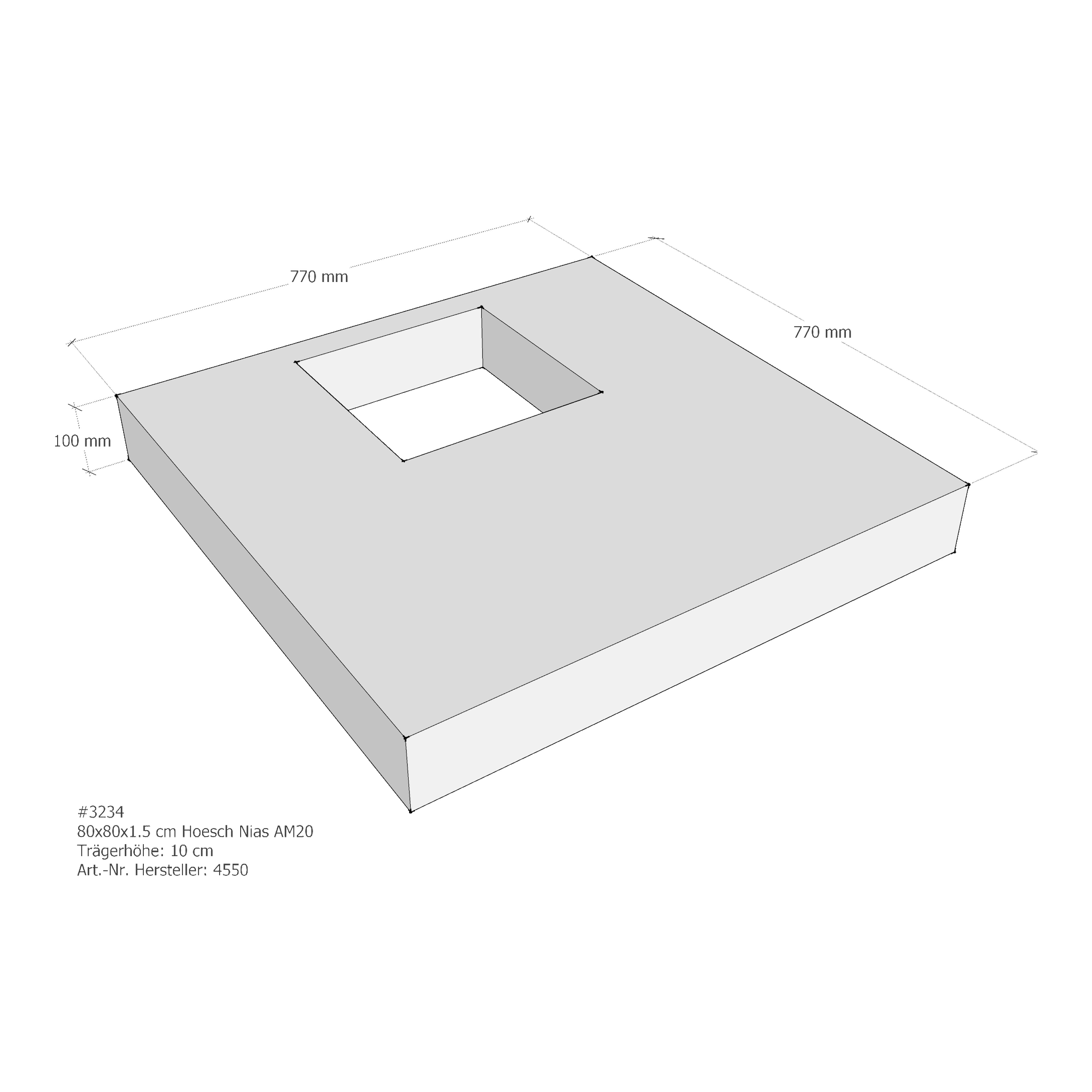 Duschwannenträger für Hoesch Nias 80 × 80 × 1,5 cm Duschwannenträger für Hoesch Nias 80 × 80 × 1,5 cm