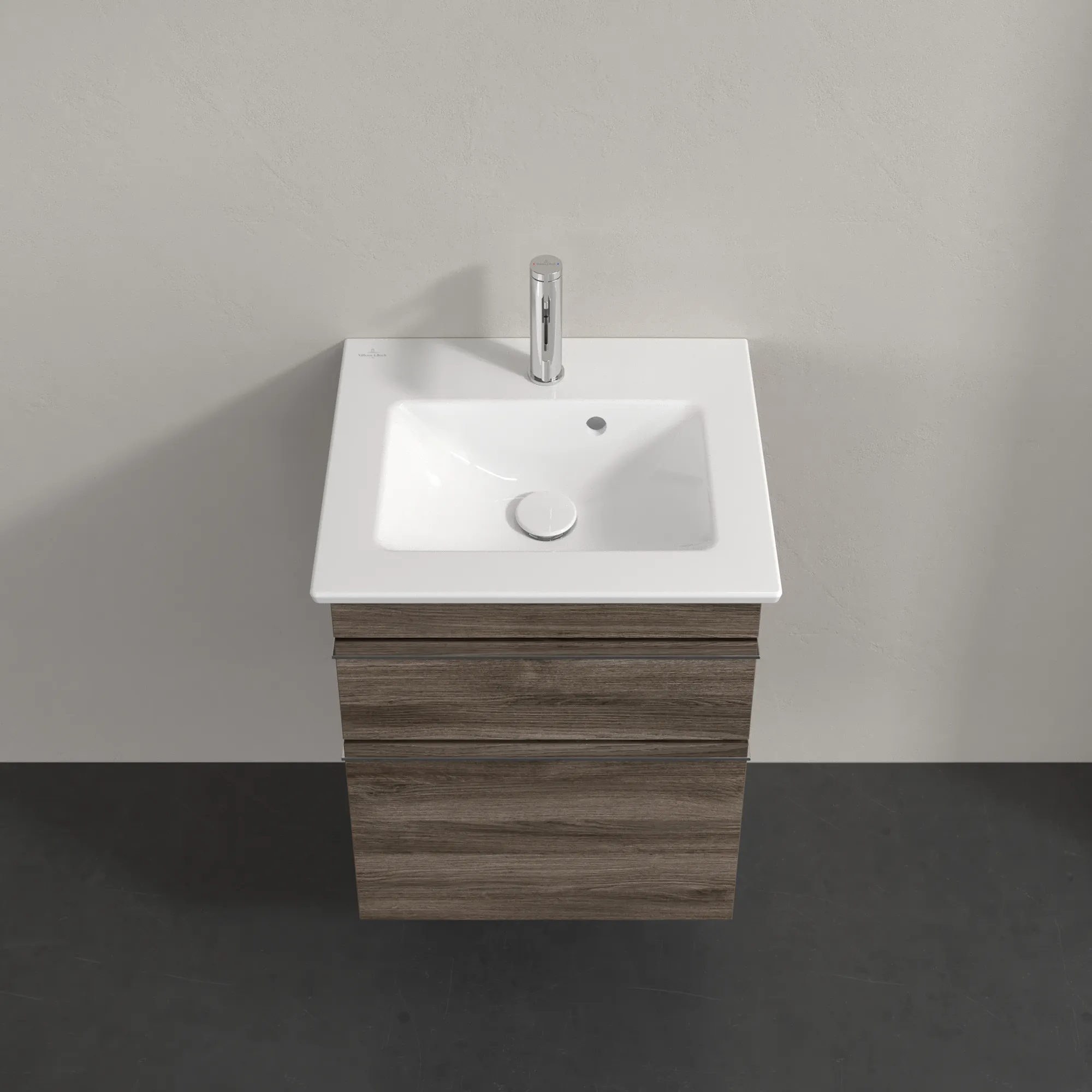 Villeroy & Boch Waschtischunterschrank „Venticello“ für Schrankwaschtisch 466 × 590 × 425 mm Stone Oak, für Becken mittig Villeroy & Boch Waschtischunterschrank „Venticello“ für Schrankwaschtisch 466 × 590 × 425 mm Stone Oak, für Becken mittig