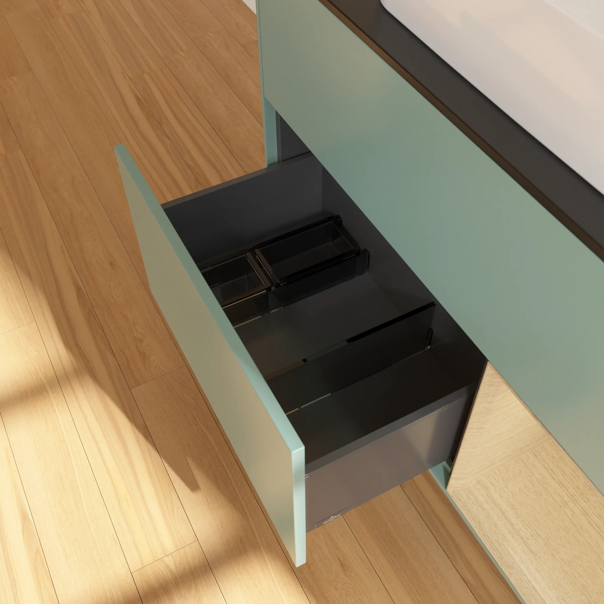 Villeroy & Boch Waschtischunterschrank „Finion“ für Schrankwaschtisch 1000 × 603 × 501 mm Olive Matt Lacquer, für Becken mittig Villeroy & Boch Waschtischunterschrank „Finion“ für Schrankwaschtisch 1000 × 603 × 501 mm Olive Matt Lacquer, für Becken mittig