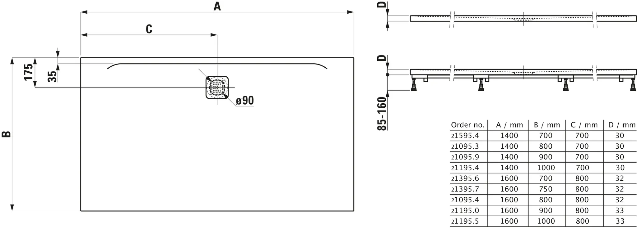 Laufen rechteck Duschwanne „Pro“ Ablauf lange Seite 1600 × 750 mm ohne Oberflächenbeschichtung, ohne Oberflächenveredelung, in Beige matt Laufen rechteck Duschwanne „Pro“ Ablauf lange Seite 1600 × 750 mm ohne Oberflächenbeschichtung, ohne Oberflächenveredelung, in Beige matt