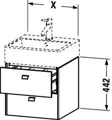 Duravit Waschtischunterschrank wandhängend „Brioso“ 48,4 × 44,2 × 45,9 cm in Nussbaum Dunkel