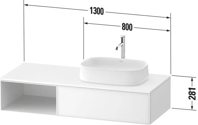 Duravit Waschtischunterschrank wandhängend „Zencha“ 130 × 28,1 × 55 cm Duravit Waschtischunterschrank wandhängend „Zencha“ 130 × 28,1 × 55 cm