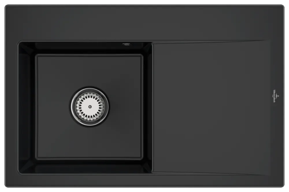 Villeroy & Boch Einbau-Küchenspülbecken „Subway Style“ 45 780 × 510 × 220 mm, für Becken links in Pure Black Villeroy & Boch Einbau-Küchenspülbecken „Subway Style“ 45 780 × 510 × 220 mm, für Becken links in Pure Black