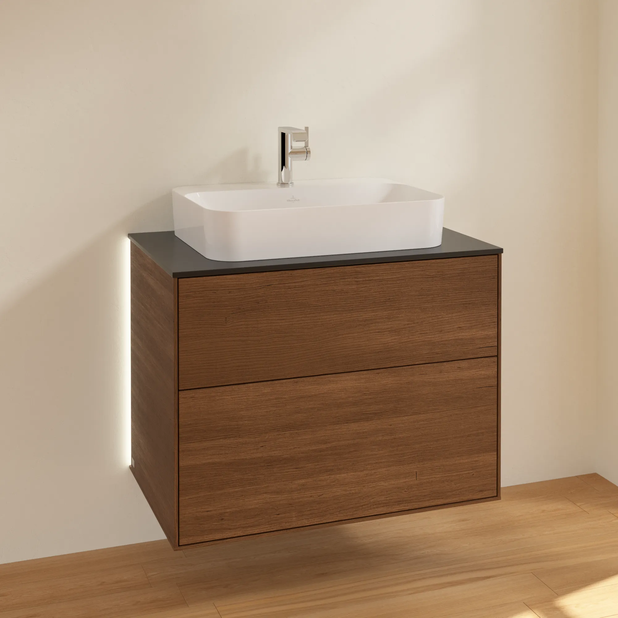 Villeroy & Boch Finion Waschbeckenunterschrank G34, 800x603x501mm, Holz, mit LED-Beleuchtung