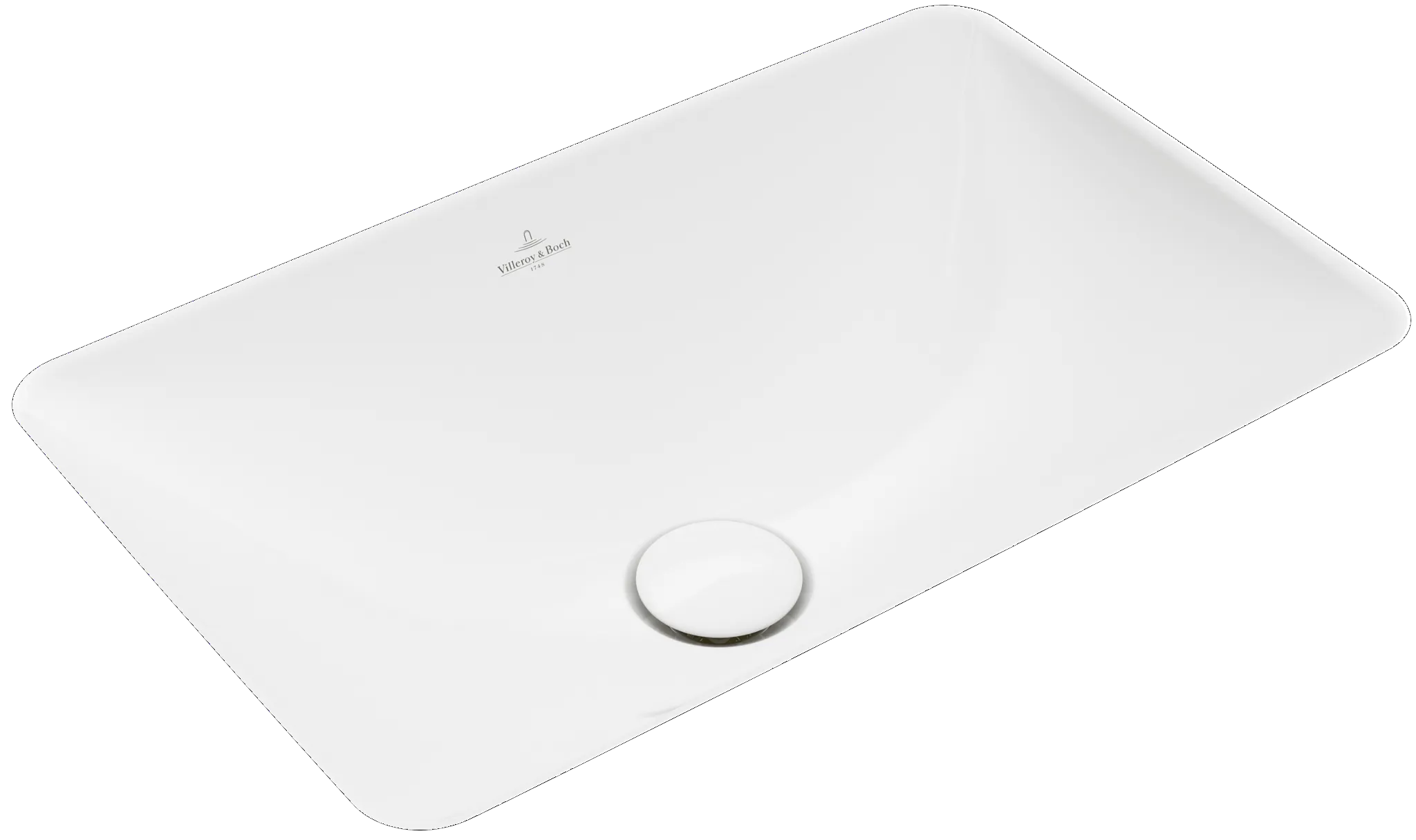 Villeroy & Boch Unterbauwaschtisch aus TitanCeram „Loop & Friends“ 600 × 405 × 185 mm, ohne Hahnlochbohrung in Pure Black Villeroy & Boch Unterbauwaschtisch aus TitanCeram „Loop & Friends“ 600 × 405 × 185 mm, ohne Hahnlochbohrung in Pure Black