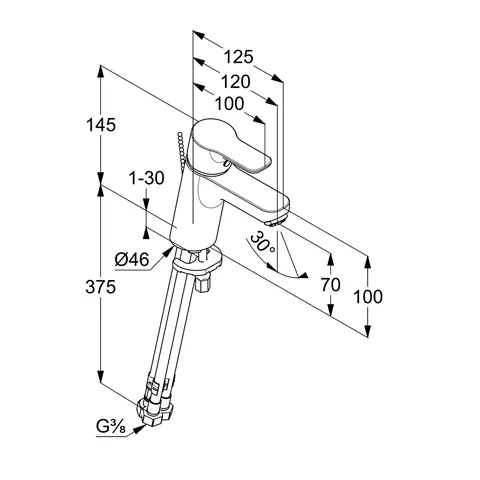 Kludi PURE & EASY WT-EHM 70 Niederdruck chrom