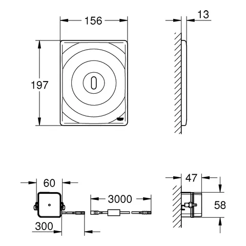 Grohe Tectron Surf Infrarot-Elektronik für WC-Spülkasten GD 2, chrom Grohe Tectron Surf Infrarot-Elektronik für WC-Spülkasten GD 2, chrom