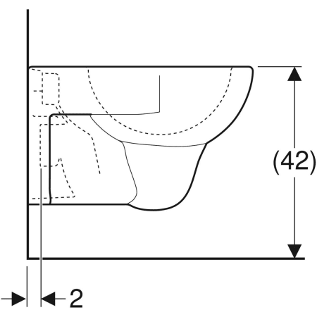 Geberit Renova Wand-WC Tiefspüler, manhattan Geberit Renova Wand-WC Tiefspüler, manhattan