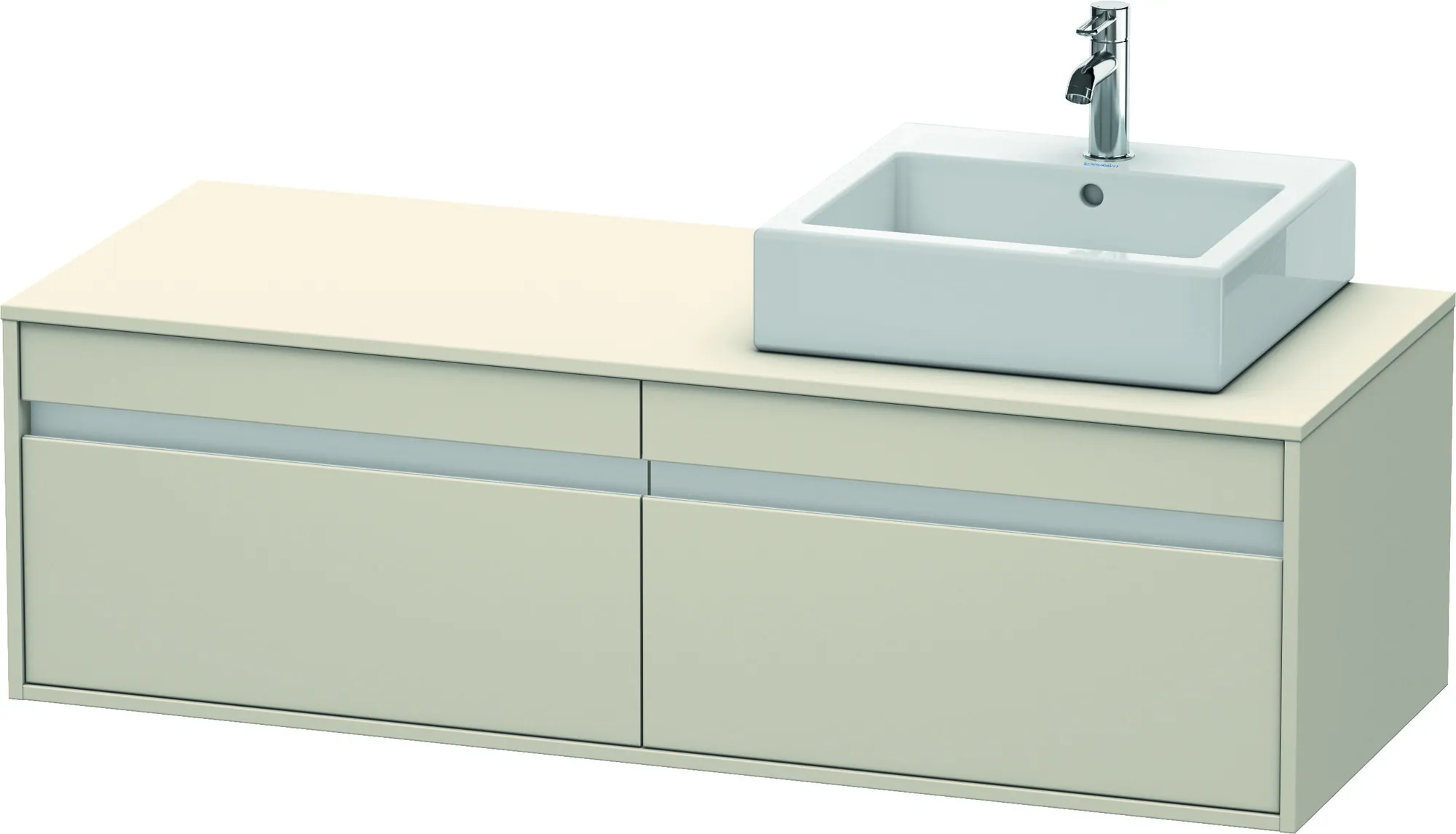 Duravit Waschtischunterschrank wandhängend „Ketho“ 140 × 42,6 × 55 cm Taupe Matt Duravit Waschtischunterschrank wandhängend „Ketho“ 140 × 42,6 × 55 cm Taupe Matt