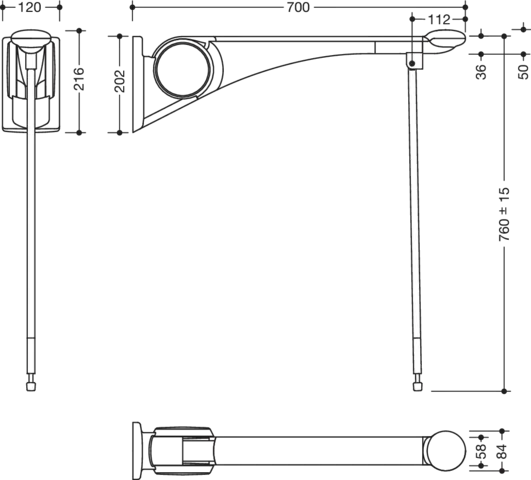 HEWI Stützklappgriff „Serie 802 LifeSystem“ HEWI Stützklappgriff „Serie 802 LifeSystem“