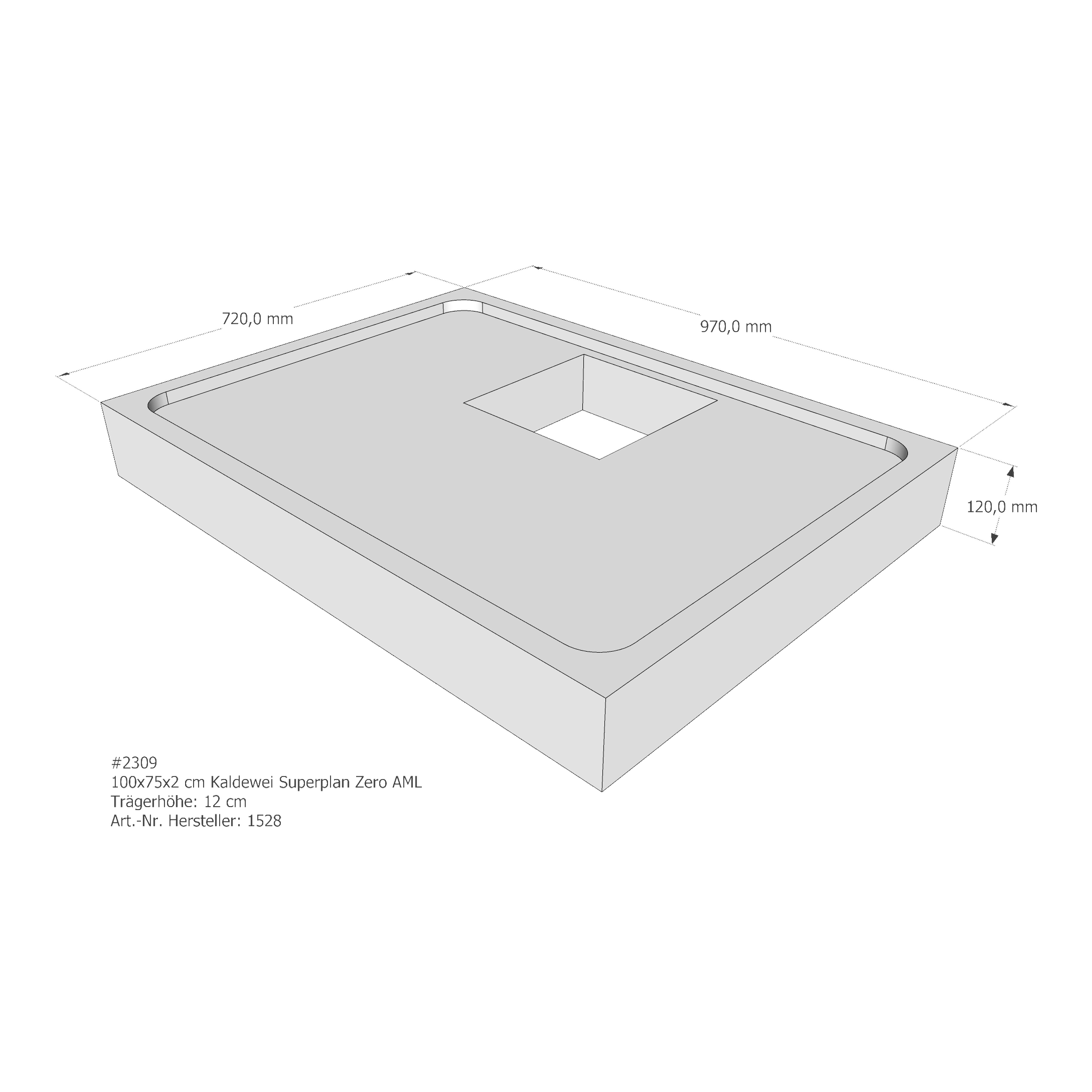 Duschwannenträger für Kaldewei Superplan Zero 100 × 75 × 2 cm Breite: 75 cm / Länge: 100 cm Duschwannenträger für Kaldewei Superplan Zero 100 × 75 × 2 cm Breite: 75 cm / Länge: 100 cm