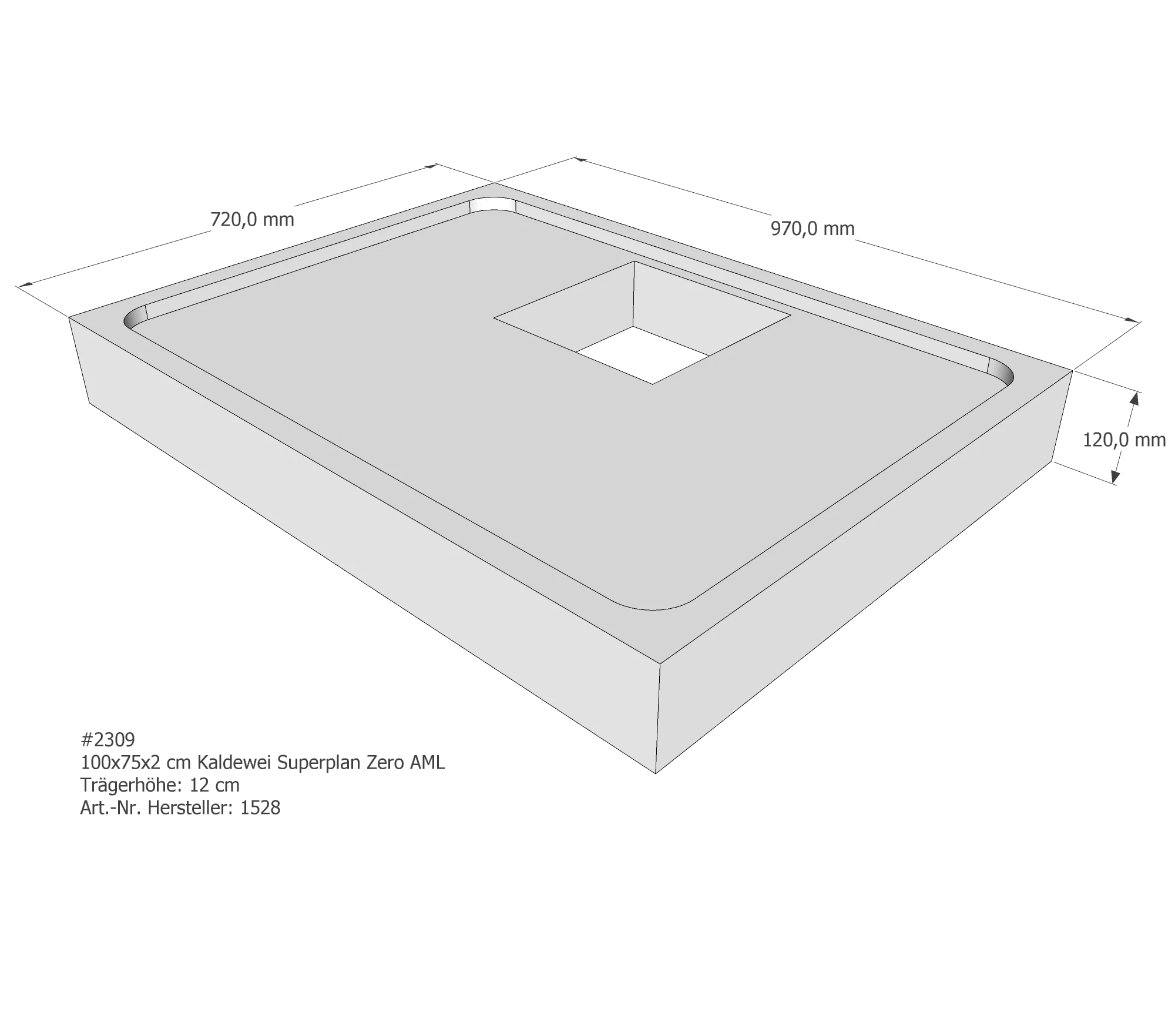 Duschwannenträger passend für Kaldewei Superplan Zero 100 × 75 × 2 cm Breite: 75 cm / Länge: 100 cm Duschwannenträger passend für Kaldewei Superplan Zero 100 × 75 × 2 cm Breite: 75 cm / Länge: 100 cm