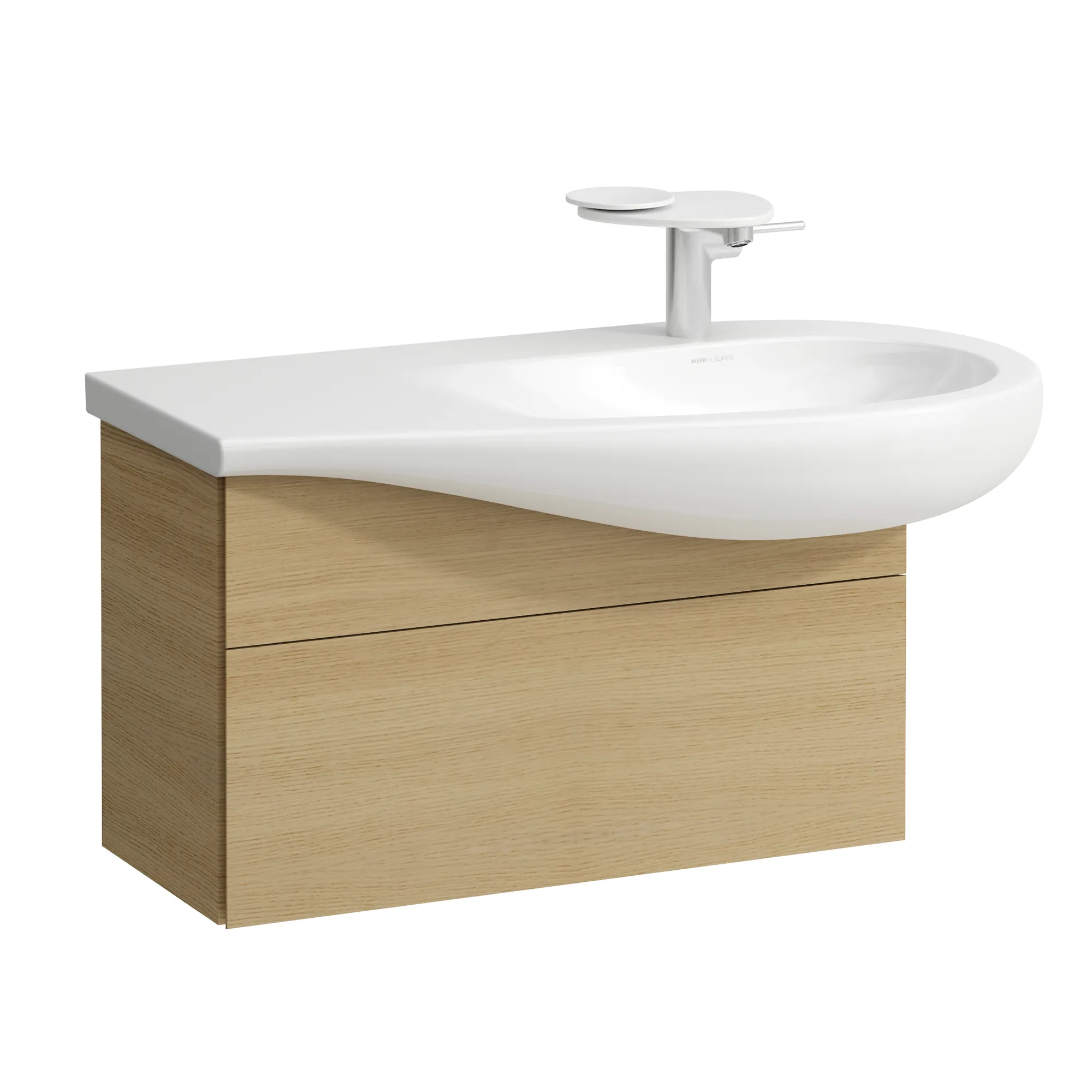 Laufen Waschtischunterschrank „Ilbagnoalessi“ 732 × 442 × 321 mm, Becken rechts Laufen Waschtischunterschrank „Ilbagnoalessi“ 732 × 442 × 321 mm, Becken rechts