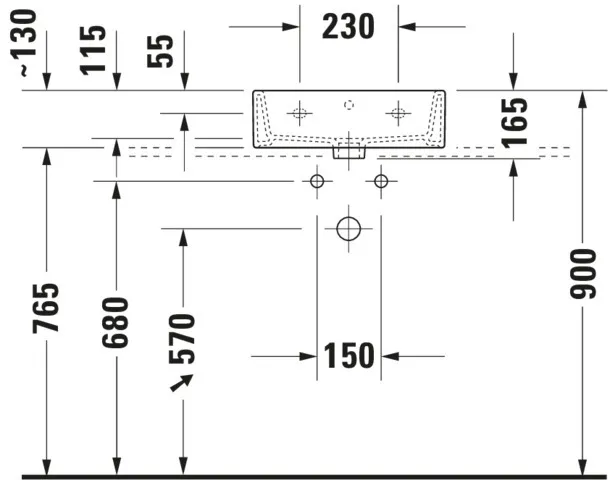 Wandwaschtisch „Vero Air“, mit Überlauf, Hahnlochposition mittig Wandwaschtisch „Vero Air“, mit Überlauf, Hahnlochposition mittig