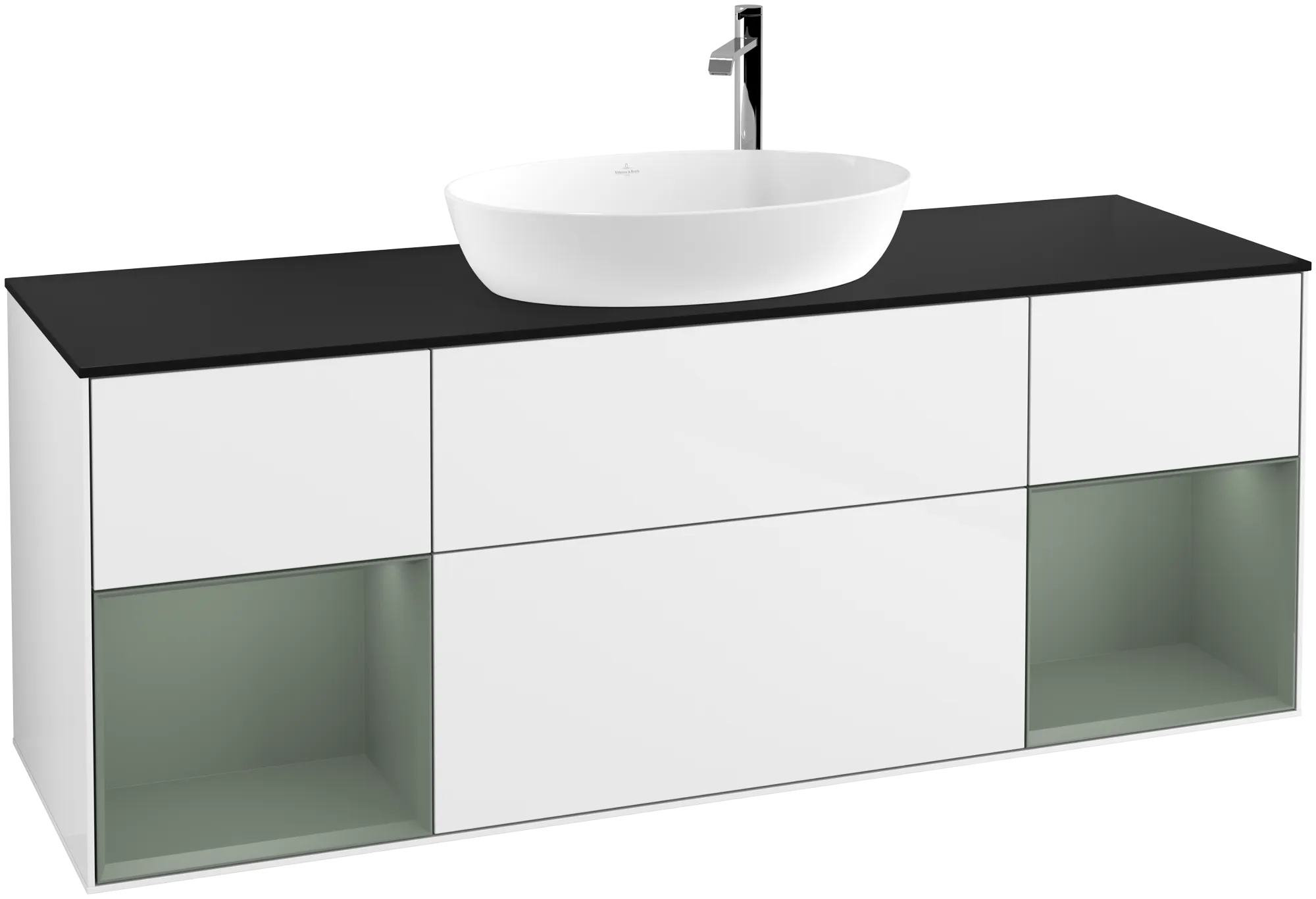 Villeroy & Boch Waschbeckenunterschrank Finion F98, 1600x603x501mm, Eckig, Beleuchtung