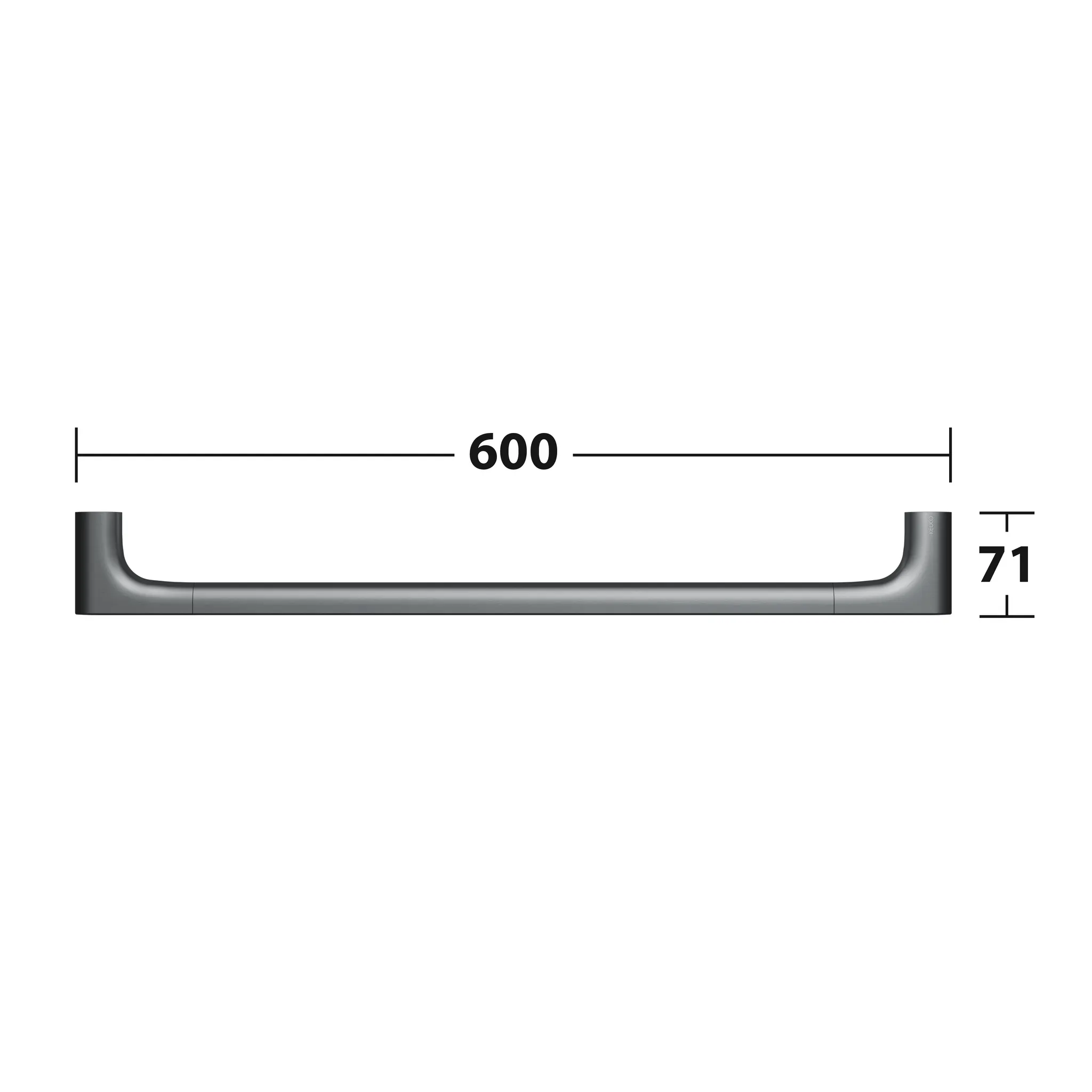 Edition 400 11501130600 Badetuchhalter 600 mm Schwarzchrom gebürstet