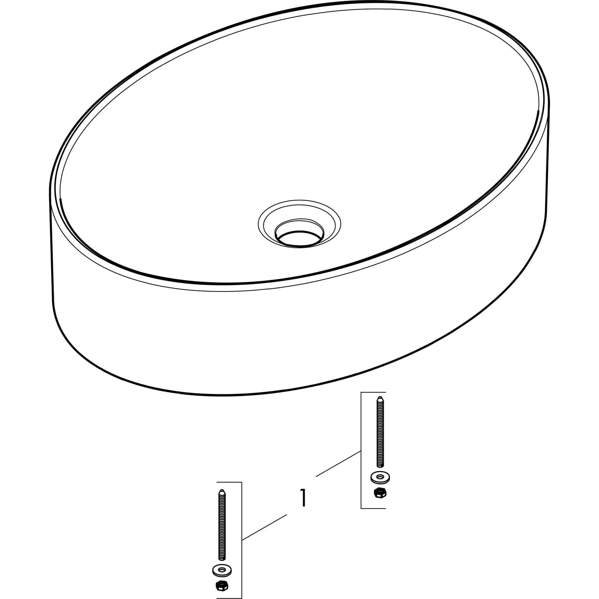 Hansgrohe Xuniva D Aufsatzwaschtisch 550⁄400, Weiß