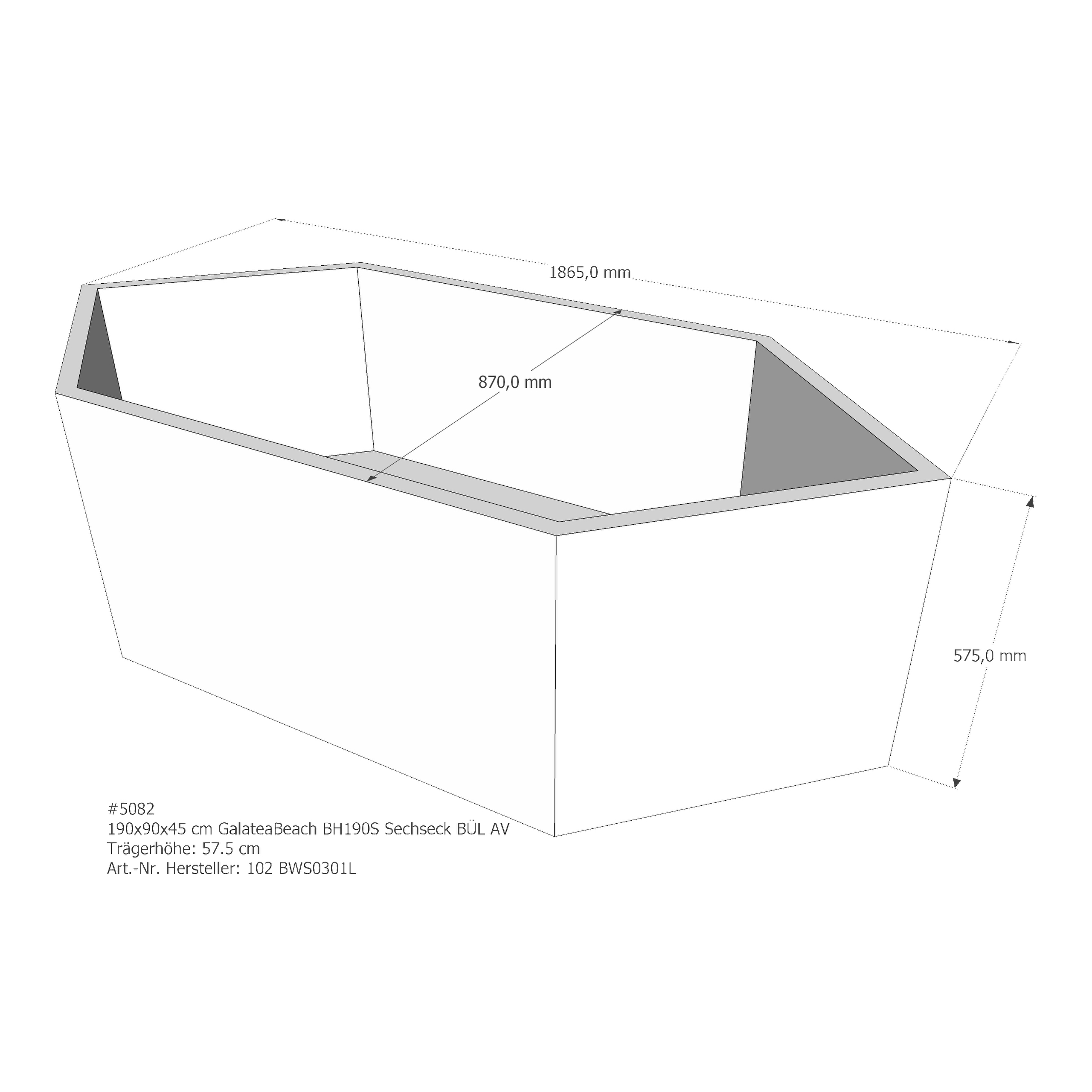 Badewannenträger für Galatea ~Beach BH 190 S 190 × 90 × 45 cm Badewannenträger für Galatea ~Beach BH 190 S 190 × 90 × 45 cm