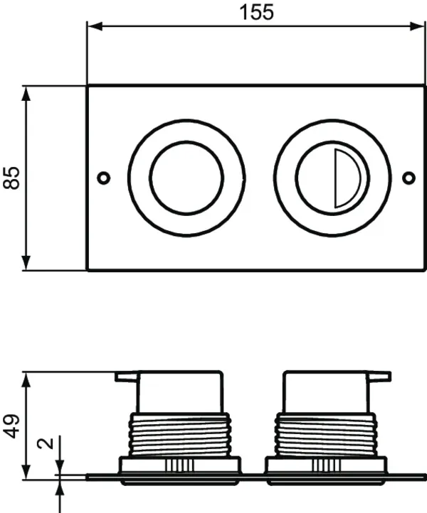 Ideal Standard Septa Pro Betätigungsplatte P2, pneumatisch, Edelstahl poliert Ideal Standard Septa Pro Betätigungsplatte P2, pneumatisch, Edelstahl poliert