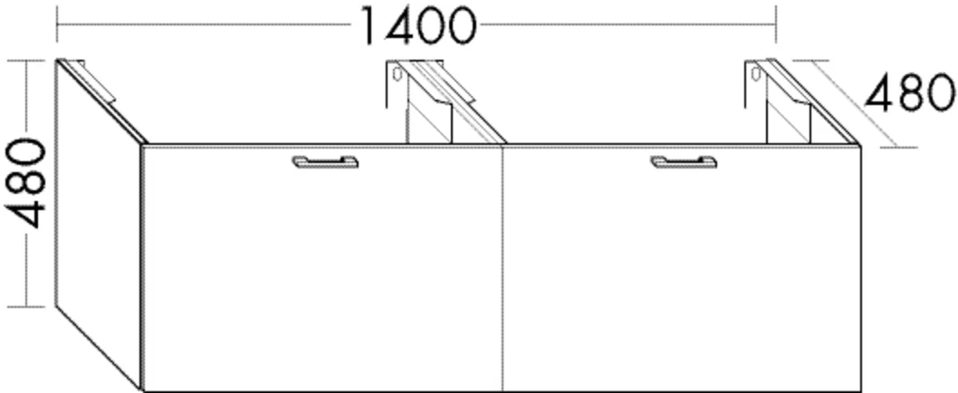 Waschtischunterschrank Sys30 von burgbad – 140 cm breit, 480 mm tief und hoch, 2 Auszüge mit SilentSystem, inkl. Metallkonsolen und cleanFlow Waschtischunterschrank Sys30 von burgbad – 140 cm breit, 480 mm tief und hoch, 2 Auszüge mit SilentSystem, inkl. Metallkonsolen und cleanFlow