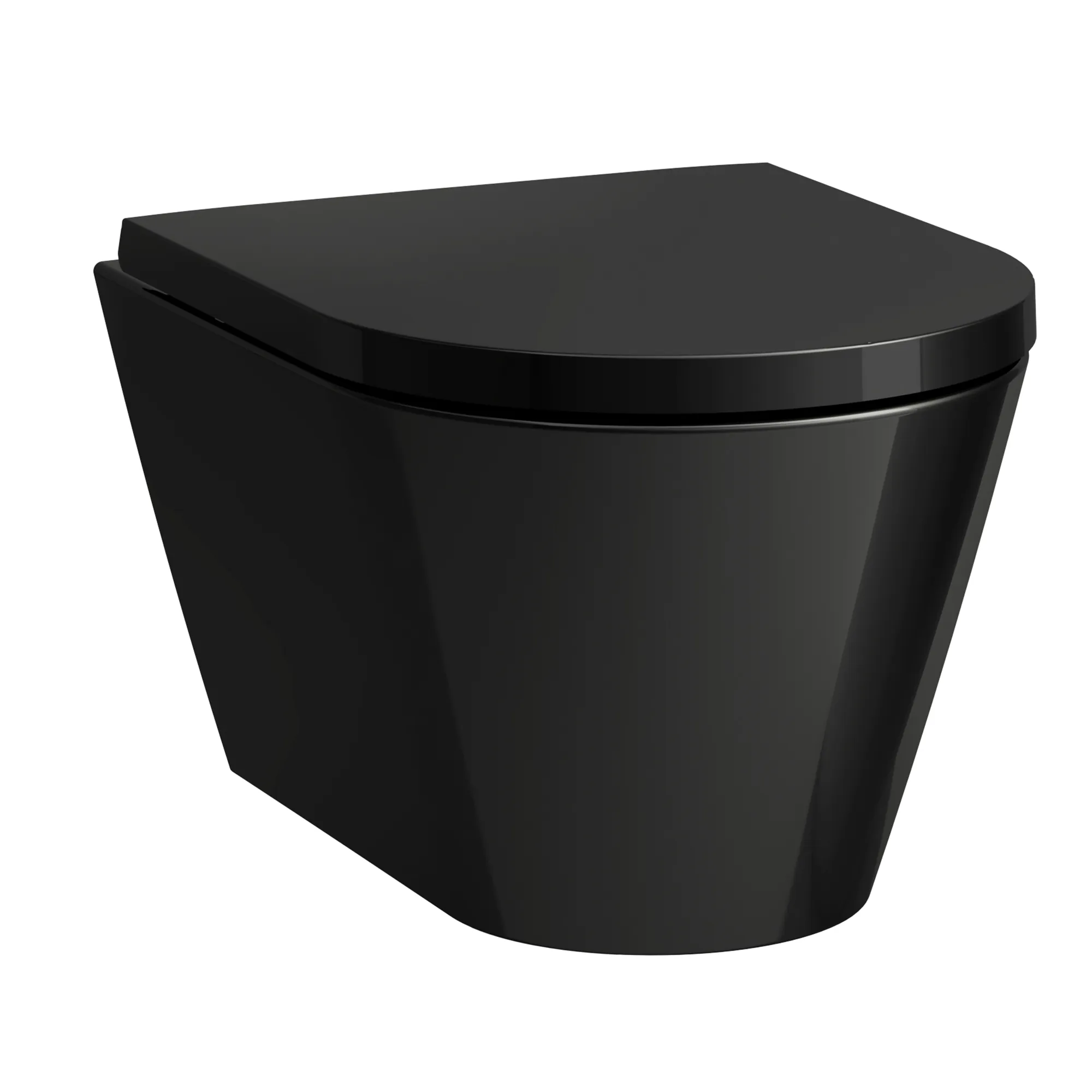 Laufen Wand-Tiefspül-WC Ausführung kurz „Kartell“ 370 × 355 × 490 mm in Schwarz (glänzend), ohne Spülrand Laufen Wand-Tiefspül-WC Ausführung kurz „Kartell“ 370 × 355 × 490 mm in Schwarz (glänzend), ohne Spülrand