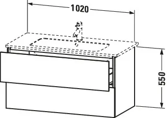 Duravit Waschtischunterschrank wandhängend „L-Cube“ 102 × 55 × 48,1 cm Basalt Matt