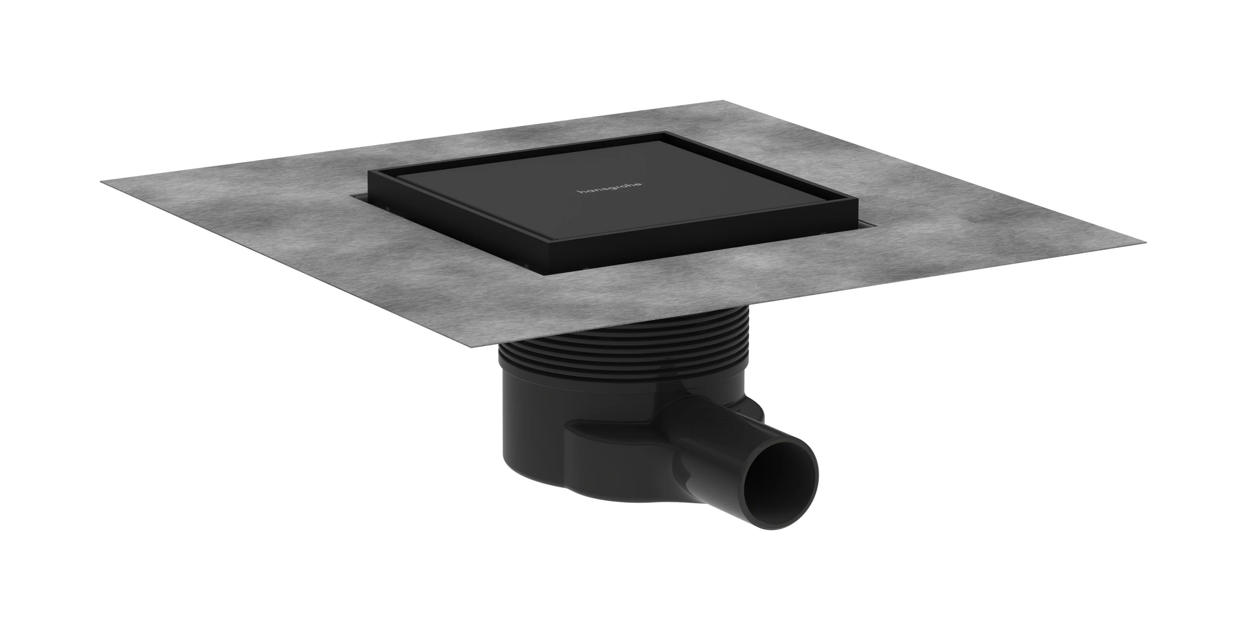 Hansgrohe RainDrain Brilliance Komplettset Punktablauf 150x150 mm, Mattschwarz