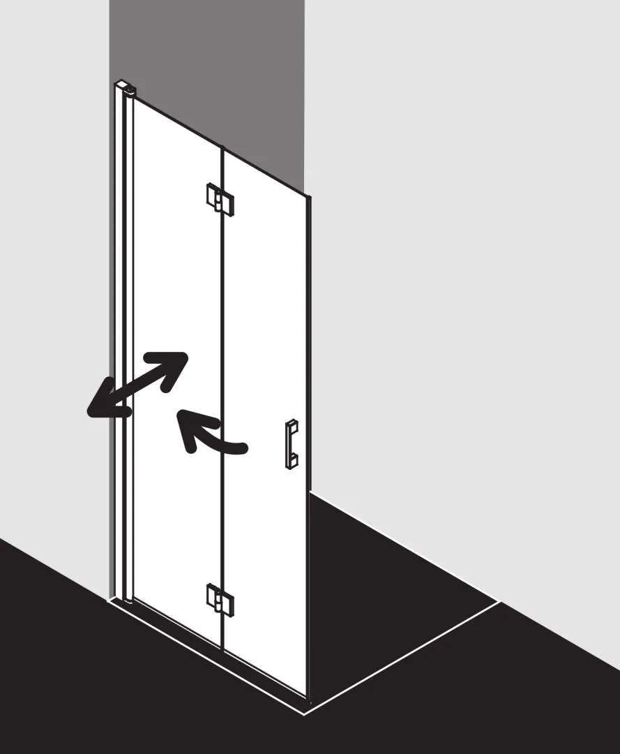 Kermi Duschdesign Walk-In-Duschkabine WALK-IN Wall Pendel-Falt links „LIGA“ Glas Klar, Profile Silber Hochglanz, BV: 875 - 900 mm WE: 885 - 910 mm H: 1850 mm Kermi Duschdesign Walk-In-Duschkabine WALK-IN Wall Pendel-Falt links „LIGA“ Glas Klar, Profile Silber Hochglanz, BV: 875 - 900 mm WE: 885 - 910 mm H: 1850 mm