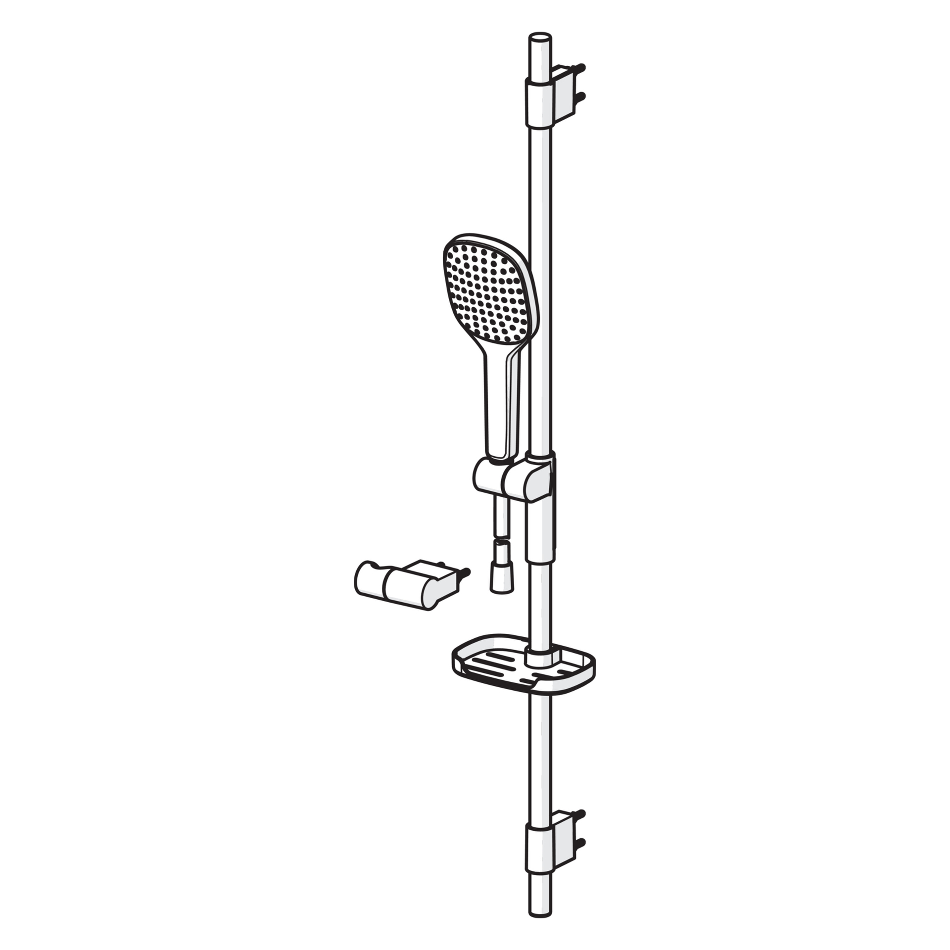 Gleitstangekombination „Activejet Style“ 970 mm in Chrom Gleitstangekombination „Activejet Style“ 970 mm in Chrom