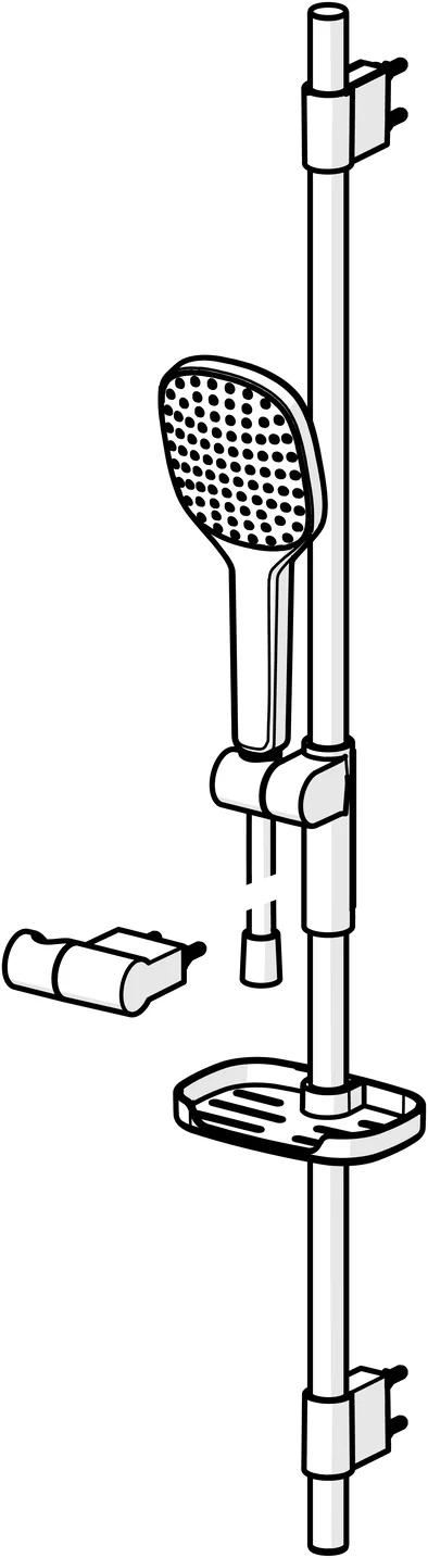 HansaACTIVEJET Style Wandstangen-Brausenset 8437 Chrom