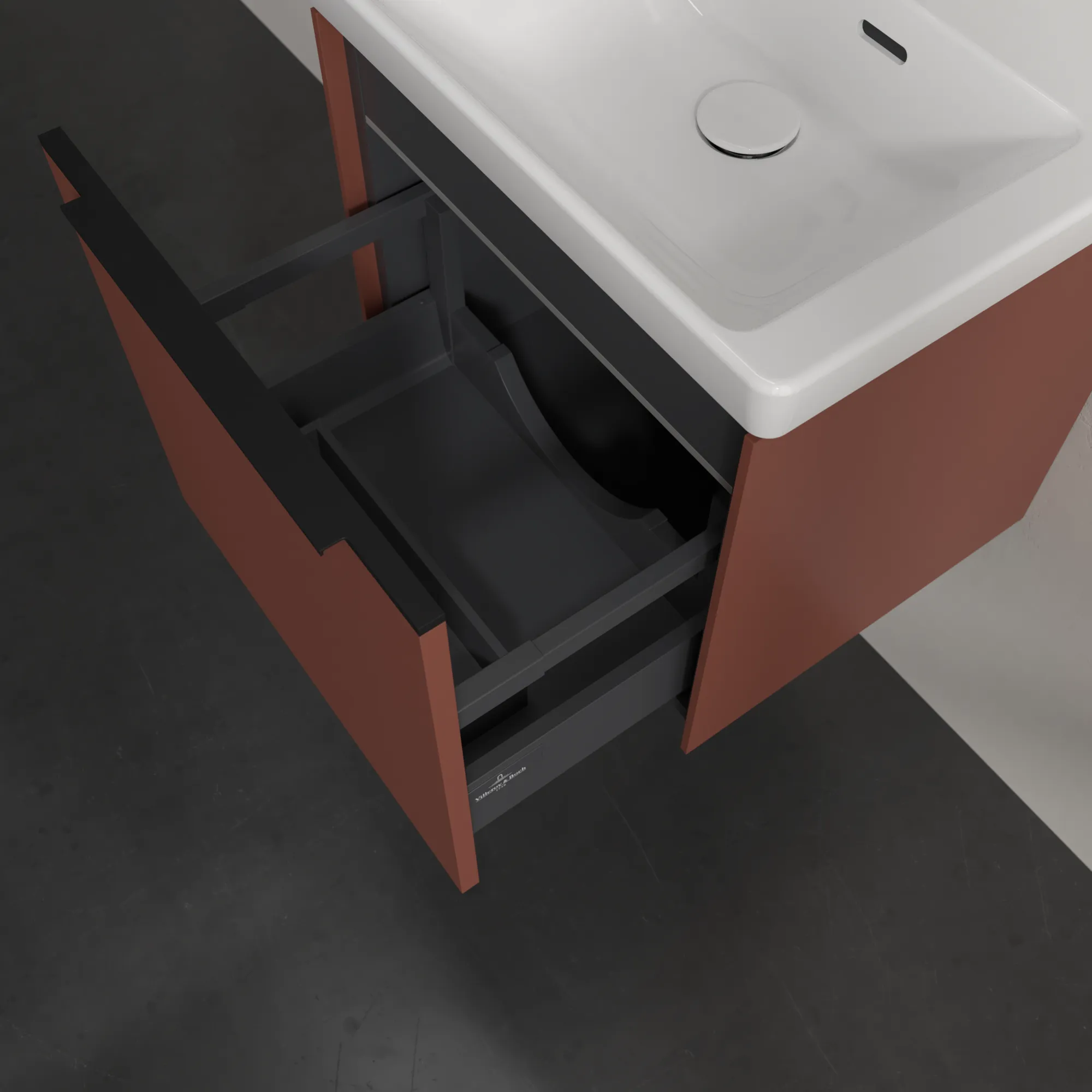 Villeroy & Boch Waschtischunterschrank „Subway 3.0“ für Schrankwaschtisch 473 × 429 × 407,5 mm Wine Red, für Becken mittig Villeroy & Boch Waschtischunterschrank „Subway 3.0“ für Schrankwaschtisch 473 × 429 × 407,5 mm Wine Red, für Becken mittig