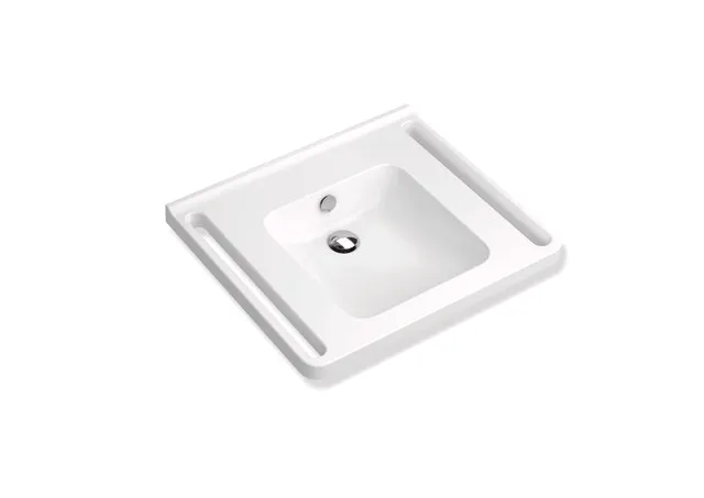 HEWI Waschtisch PG87, Mineralguss, alpinweiß, B: 650 mm, T: 550 mm HEWI Waschtisch PG87, Mineralguss, alpinweiß, B: 650 mm, T: 550 mm