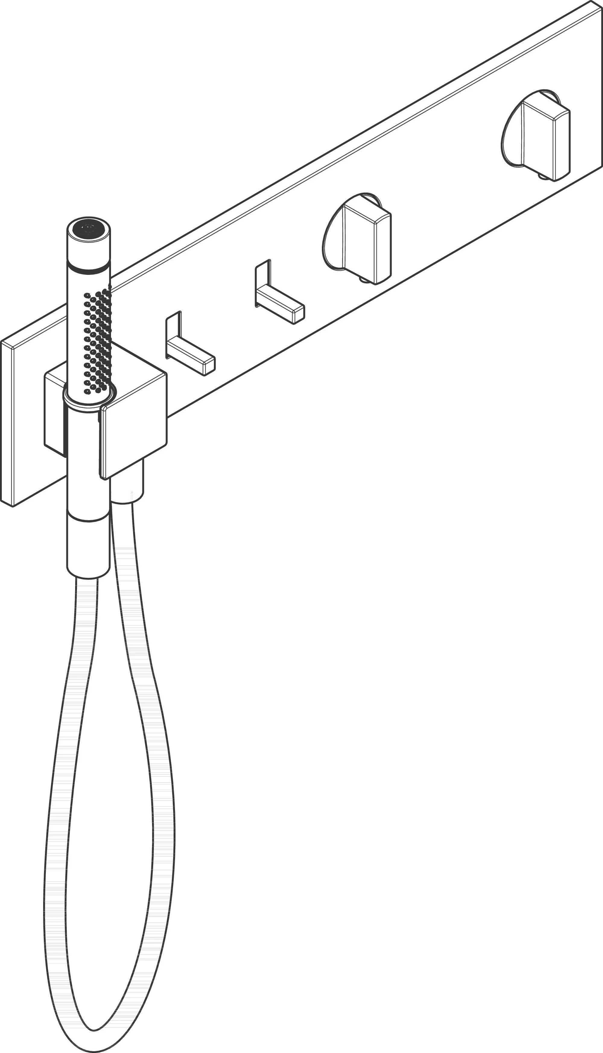 Hansgrohe AXOR ShowerComposition Thermostatmodul 470/110 Unterputz, Chrom, 2 Verbraucher, Schiebebewegung zum Ein-/Ausschalten, Temperatur- und Volumensteuerung