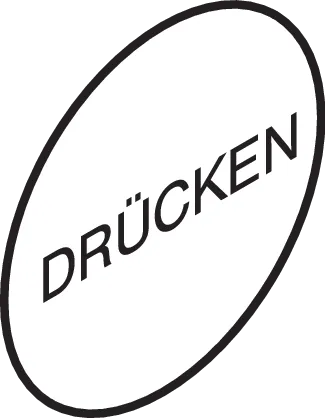 HEWI Symbol Drücken, Polyamid, matt, selbstklebend, 52mm