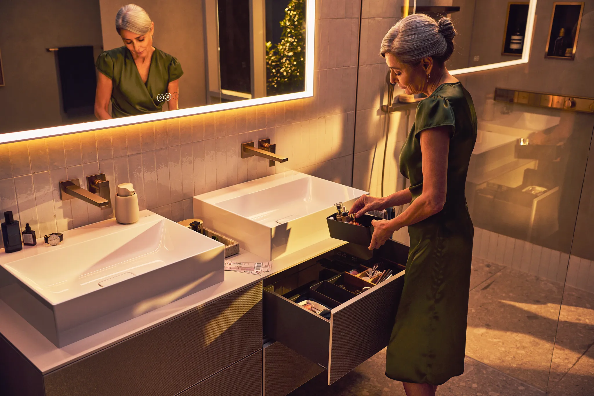 2-Loch Waschtischarmatur Unterputz Metropol F-Set langer Auslauf chrom