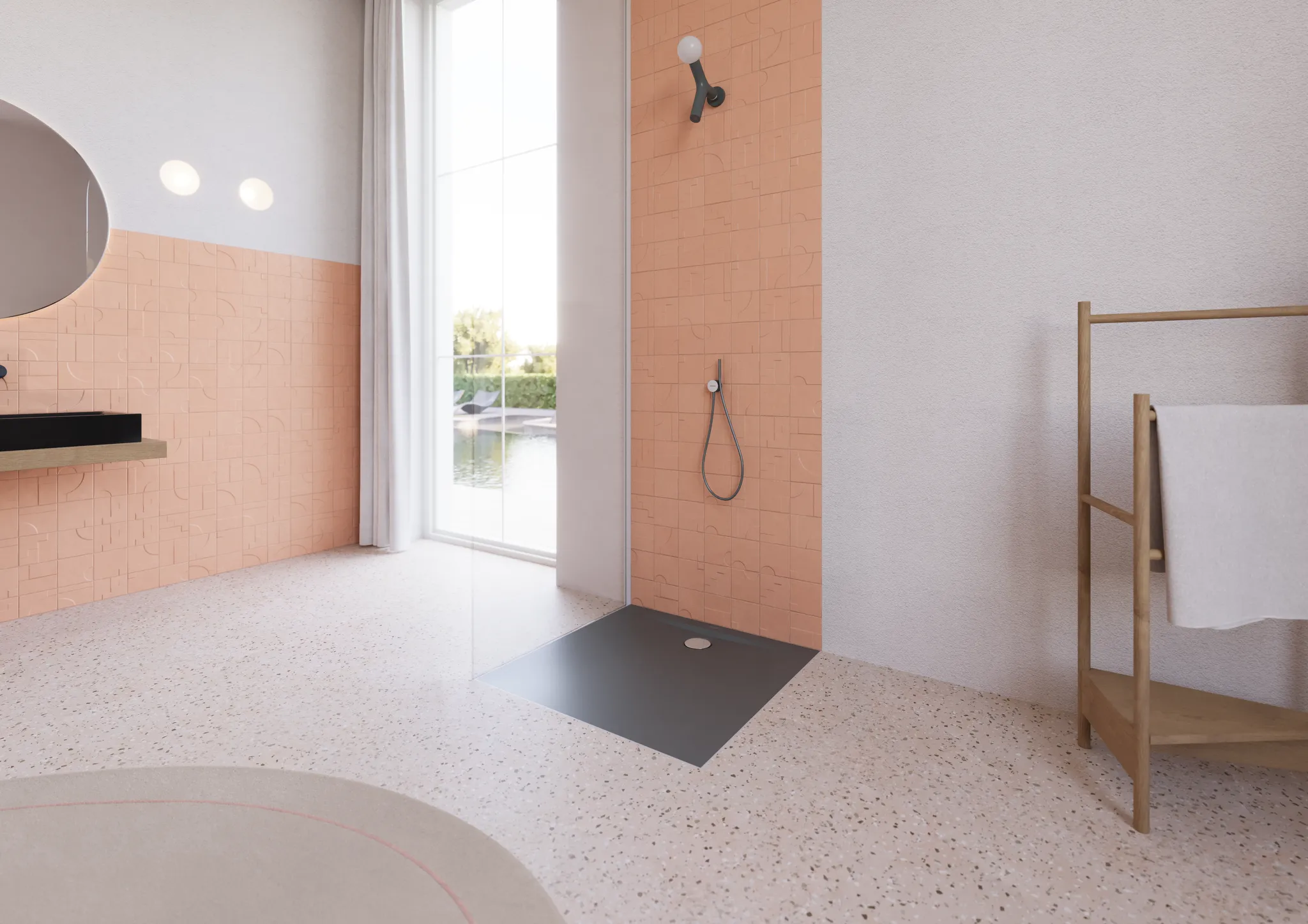 Kaldewei quadrat Duschwanne „Superplan Zero“ 100 × 100 cm mit Antislip Secure Plus, in warm grey 85