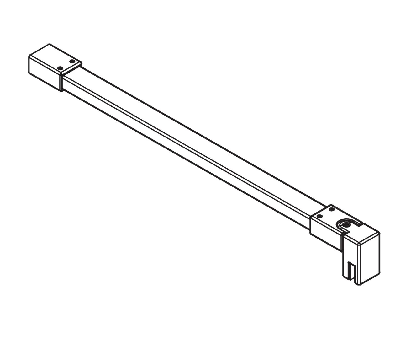 Kermi Duschdesign Haltestange „WALK-IN XB“ 1250 mm in Silber Hochglanz, Profile Weiß (RAL 9016)