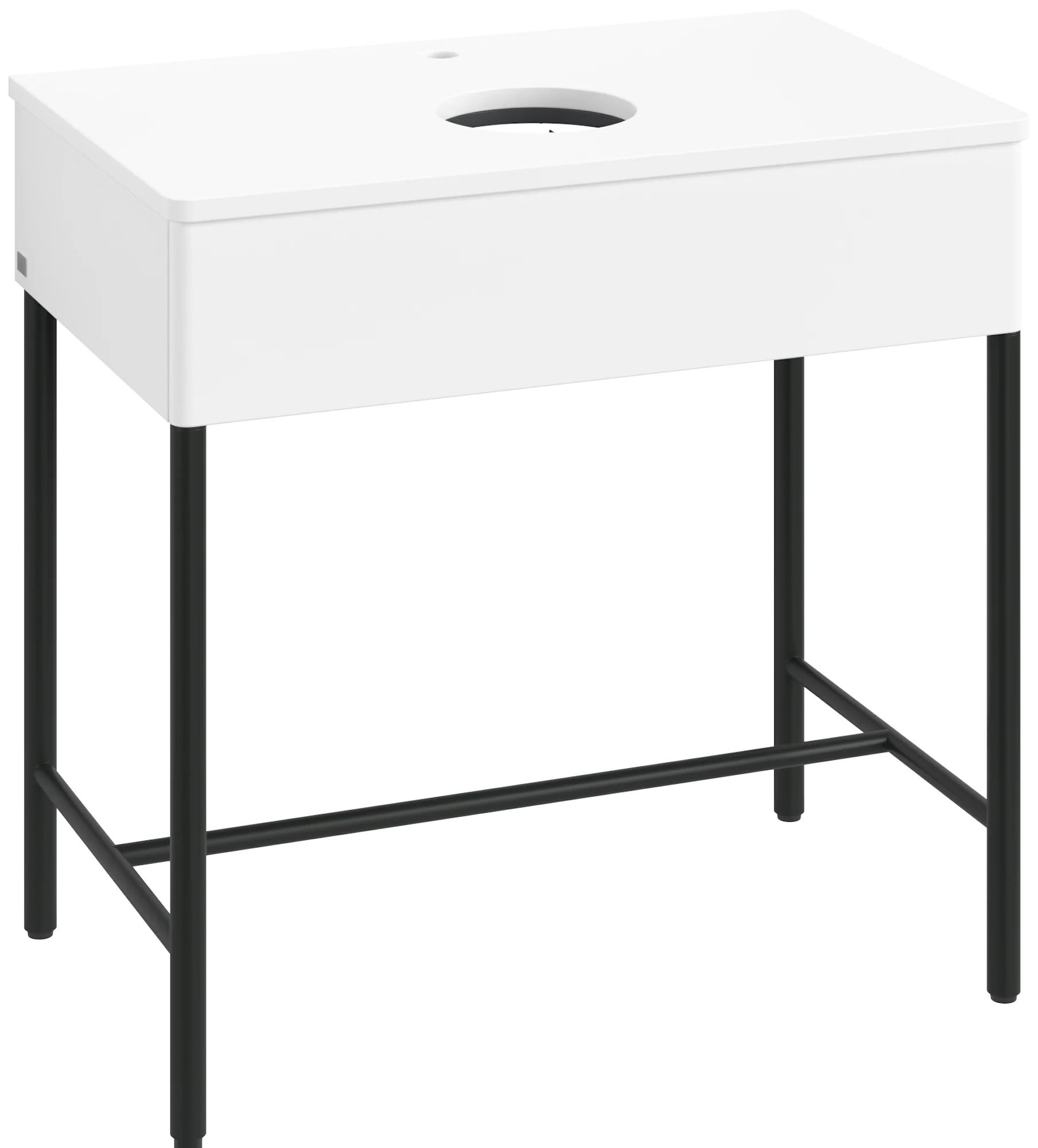 Villeroy & Boch Waschbeckenunterschrank Artis, Eckig White Matt Lacquer, 800x782x500mm, mit Metallgestell und Push-to-open Funktion
