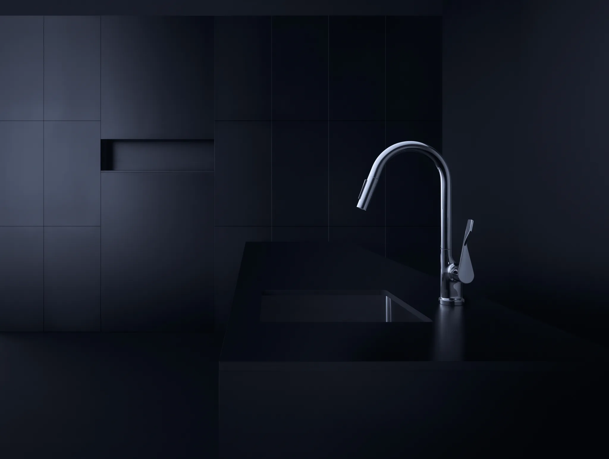 Spültischmischer Axor Citterio chrom mit Ausziehbrause Spültischmischer Axor Citterio chrom mit Ausziehbrause