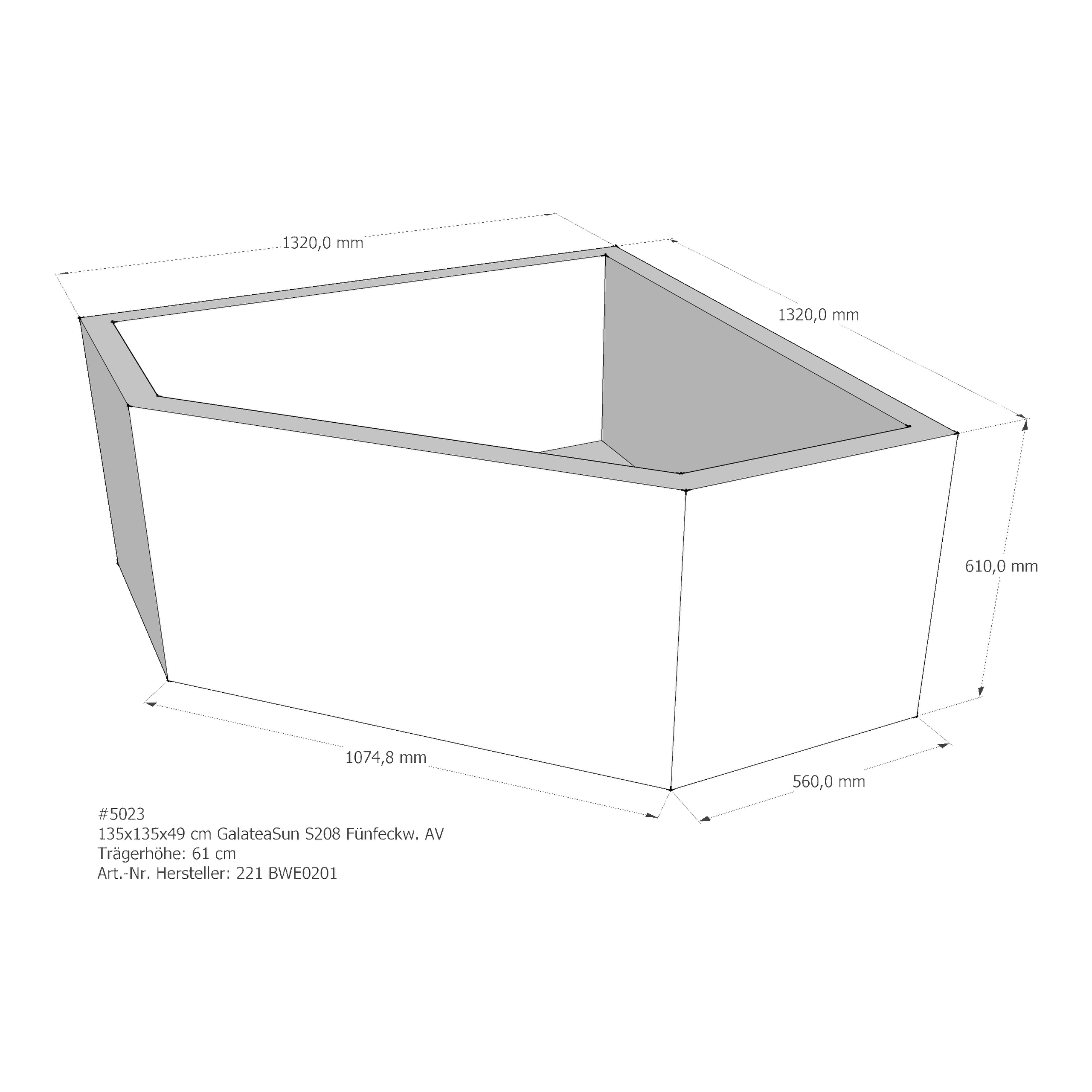 Badewannenträger für Galatea ~Sun S 208 135 × 135 × 49 cm Badewannenträger für Galatea ~Sun S 208 135 × 135 × 49 cm