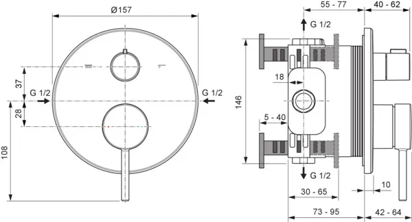Ideal Standard Badearmatur Ceraline Nuovo Chrom Unterputz