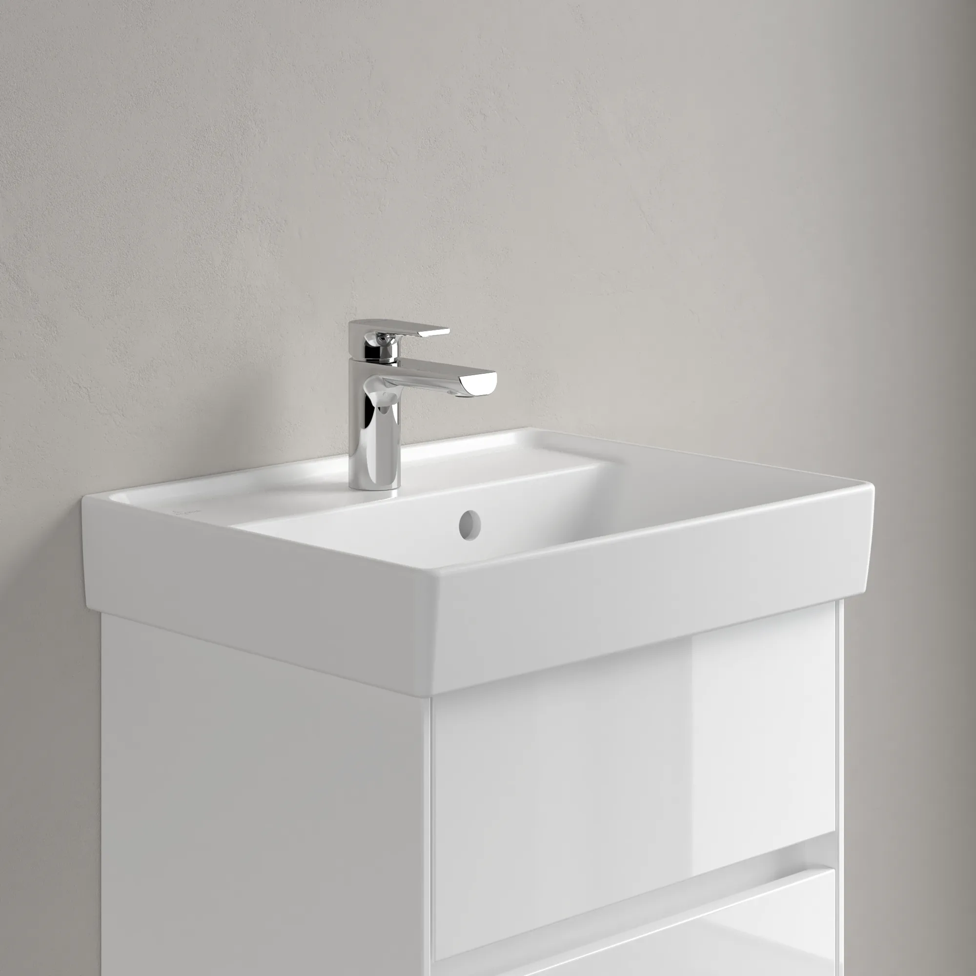 Villeroy & Boch Handwaschbecken Collaro, 500 x 400 x 150 mm, Stone White CeramicPlus, Rechteck, TitanCeram, mit Überlauf Villeroy & Boch Handwaschbecken Collaro, 500 x 400 x 150 mm, Stone White CeramicPlus, Rechteck, TitanCeram, mit Überlauf