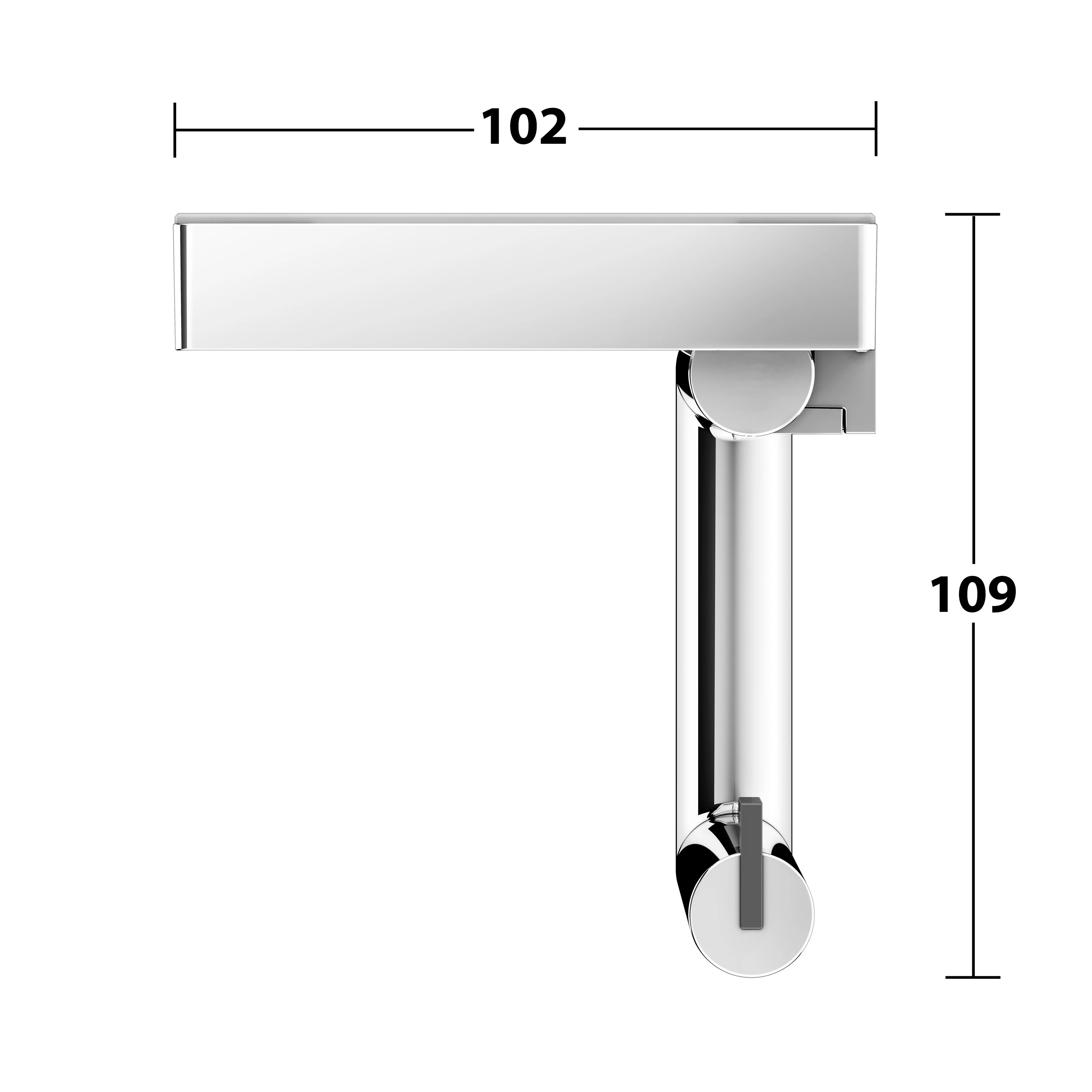 REVA 12873019000 Toilettenpapierhalter mit Glas-Ablage verchromt