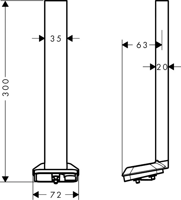 Hansgrohe AXOR ShowerSphere Deckenanschluss 300 mm für Kopfbrause 1jet Brushed Nickel