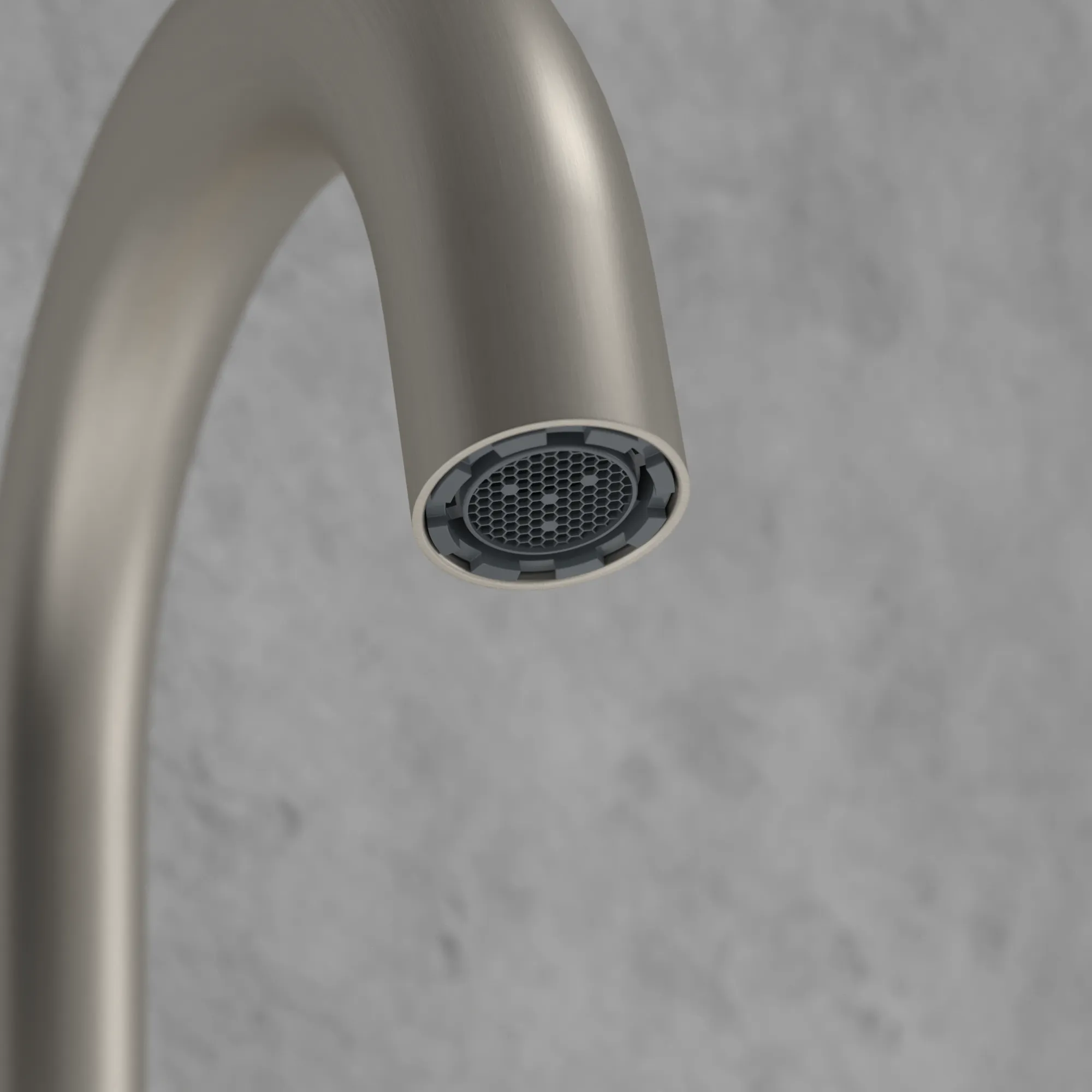 Waschtischauslauf „Loop & Friends“, gebogen 17,7 cm in Brushed Nickel Matt Waschtischauslauf „Loop & Friends“, gebogen 17,7 cm in Brushed Nickel Matt